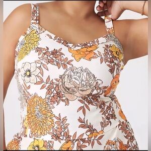 Lane Bryant Floral Top - Orange and Yellow